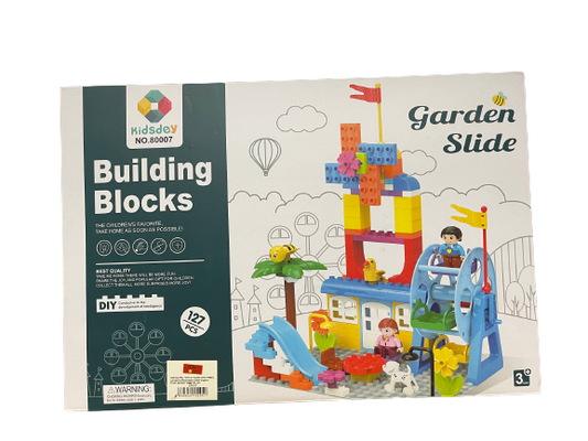 Building Blocks Set Garden Slide  - 127 Pieces