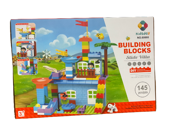 Building Blocks Set - Slide Villa 145 Pieces