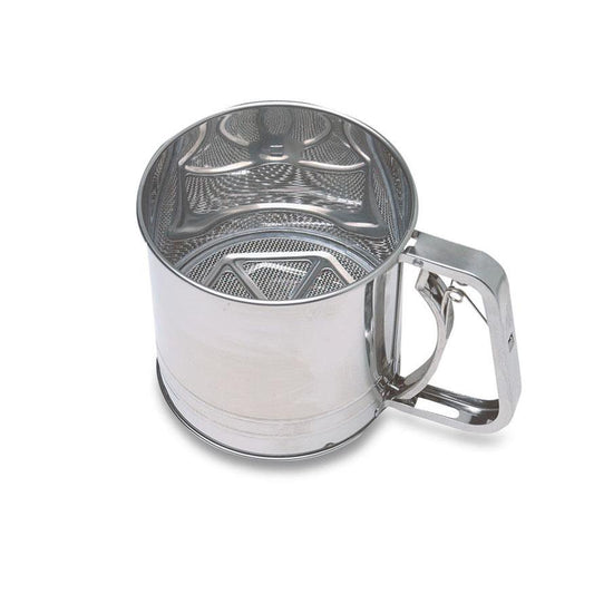 Stainless Steel Flour Sifter Easy Squeeze Trigger Handle Fine Flour Sifter 10 x 10cm 0113