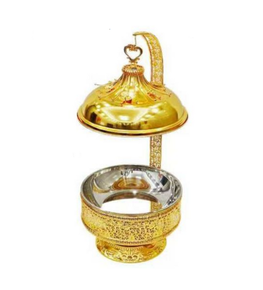 Buffet Banquet Chafing Dish With Lid 8L Gold Flower Design