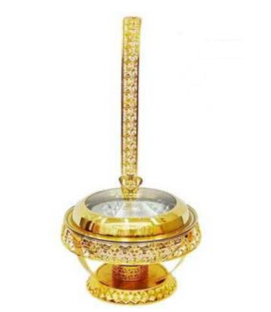 Buffet Banquet Chafing Dish With Glass Lid 8L Gold Stellar Design