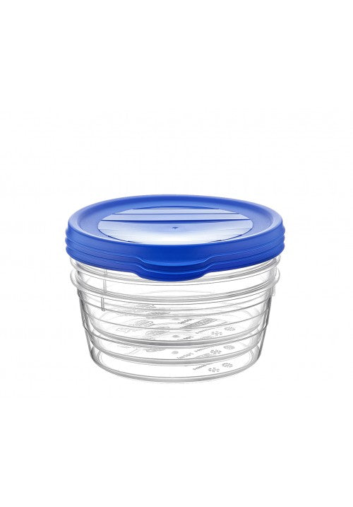 Hobby Trend Round Plastic Food Storage Container 0.3L Pack Of 3 Assorted Colours