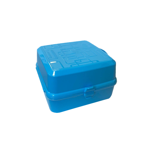 Hobby Plastic Square 2 Compartment Food Storage Container Lunch Box 14 X 14 X 9Cm Assorted Colours