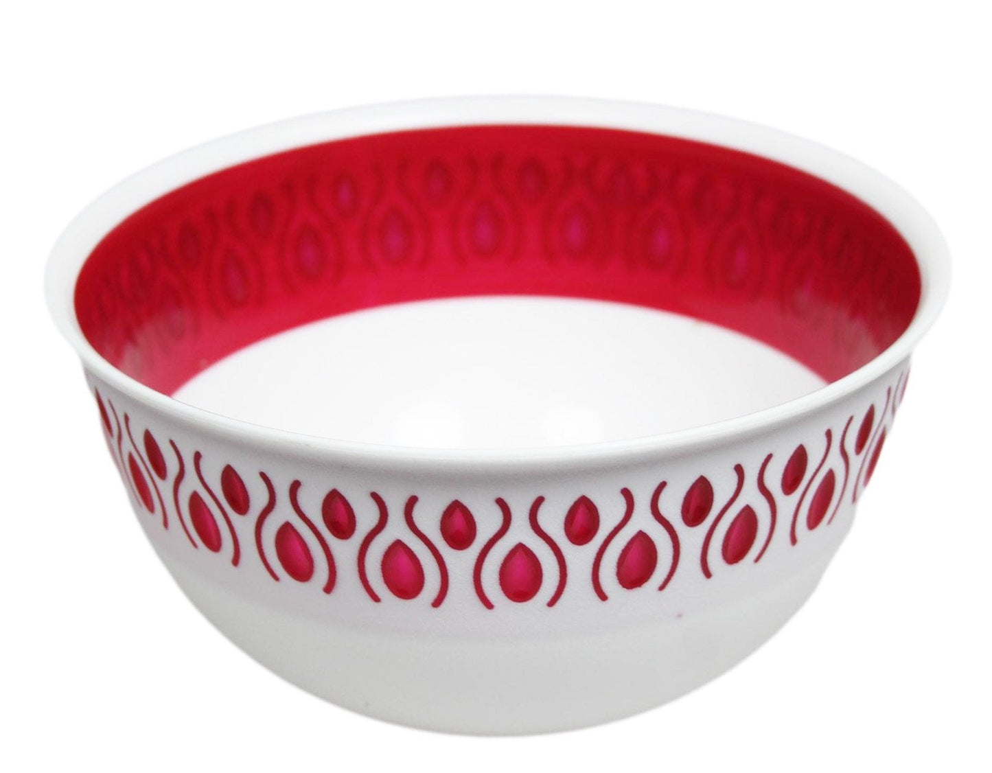 Kitchen Food Bowl with Pattern Design Plastic 16cm x 18cm Assorted Colours BNM0230