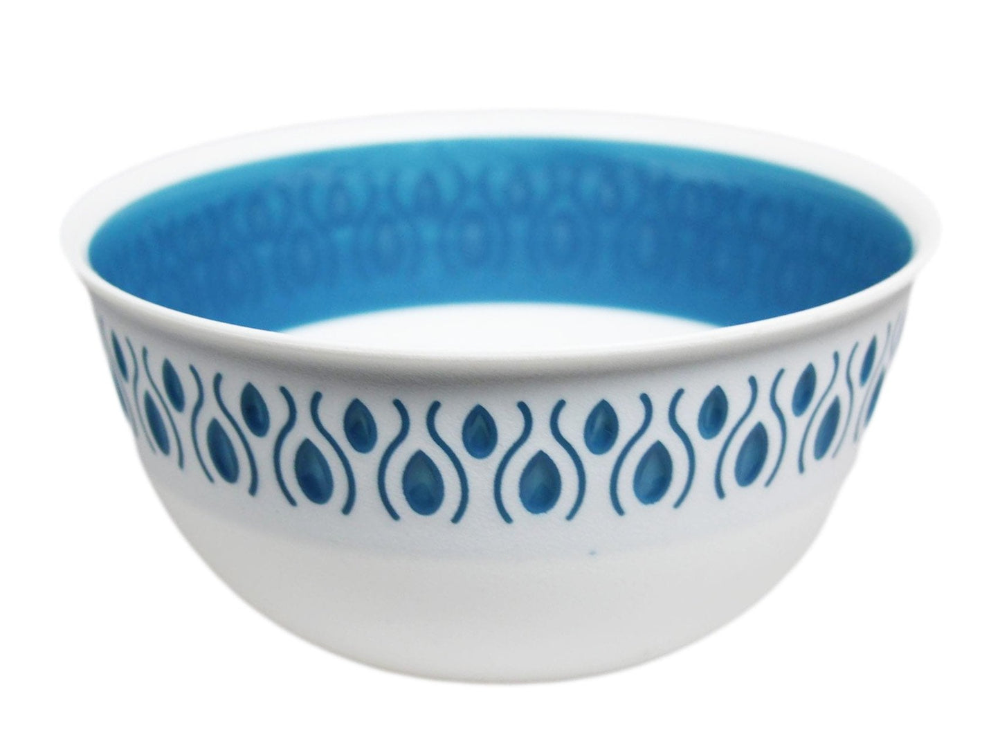 Kitchen Food Bowl with Pattern Design Plastic 16cm x 18cm Assorted Colours BNM0230