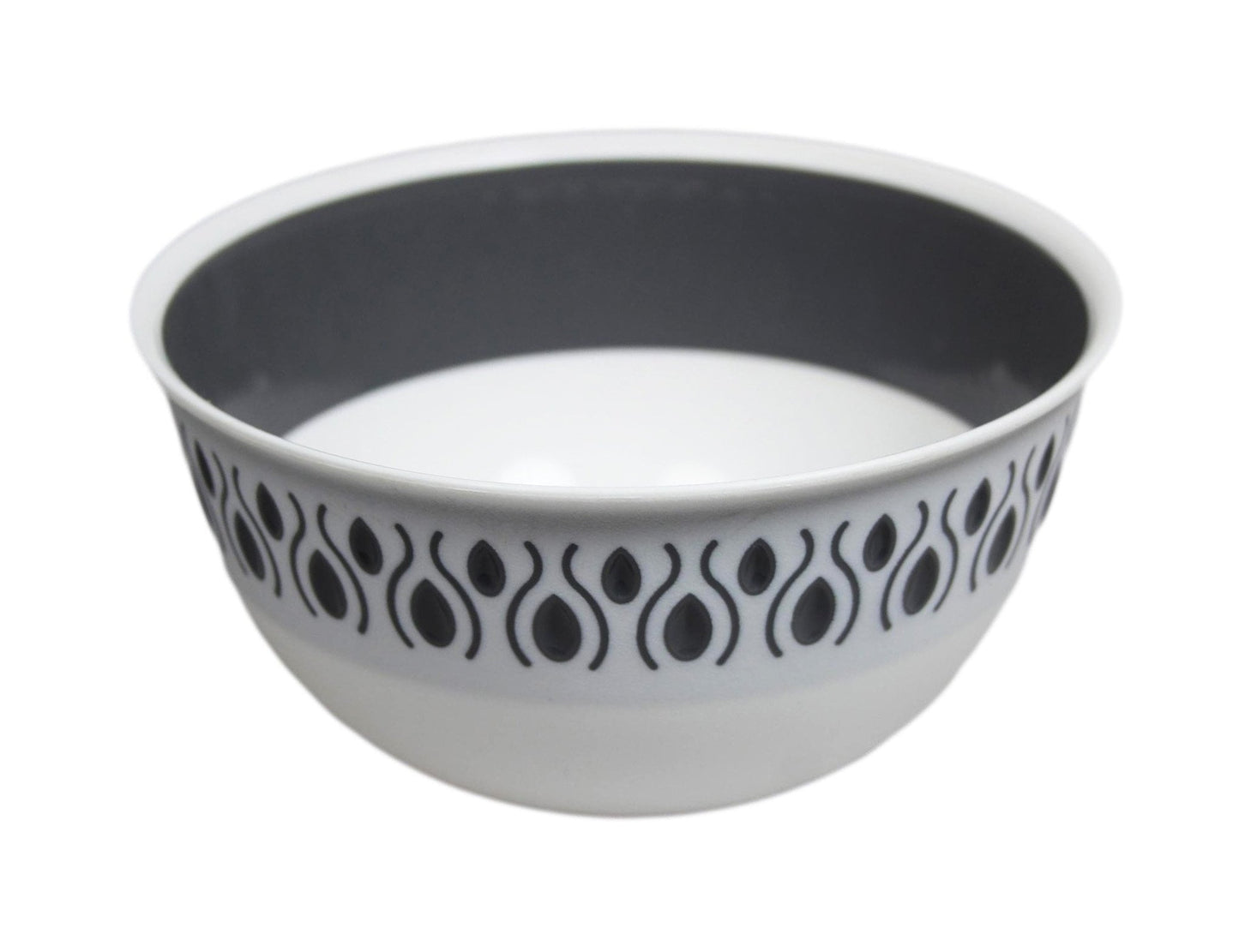 Kitchen Food Bowl with Pattern Design Plastic 16cm x 18cm Assorted Colours BNM0230