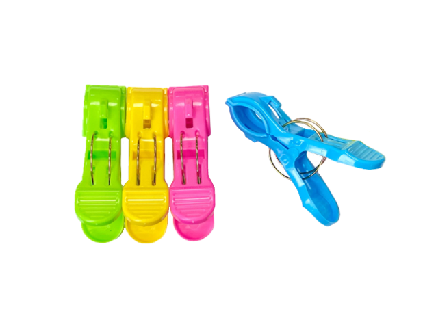 Jumbo Plastic Laundry Clothes Washing Pegs Clips Pack Of 4 Assorted Colours