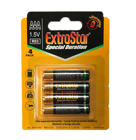 ExtraStar Battery AAA 1.5V Pack of 4 0443
