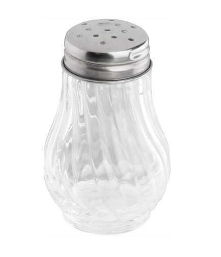 Clear Ribbed Glass Sugar Spices Cheese Jar Dispenser 10 x 5 cm 0469