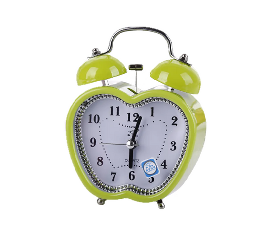 Apple Bedroom Alarm Clock with Bell Retro Design 8 cm Assorted Colours 0517