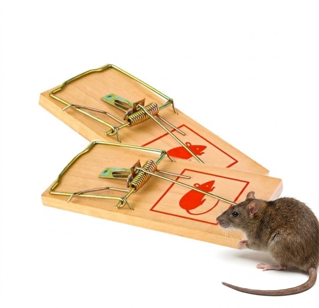 Wooden Mouse Catch Traps 7" Pack Of 2