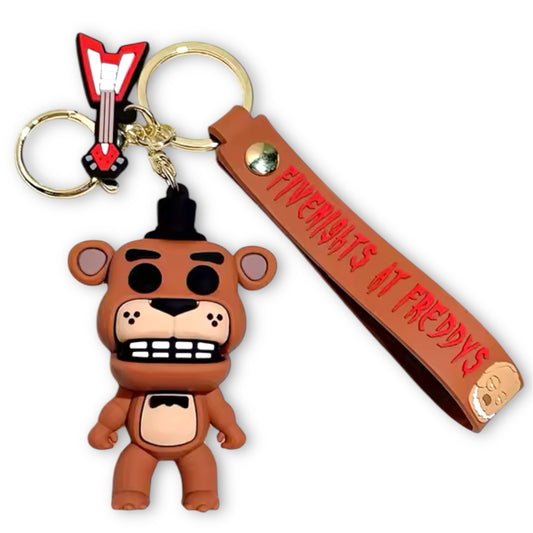 Five Nights At Freddy’s FNAF Freddybear Freddy Fazbear Style 3D Silicone Keychain Keyring Pendant