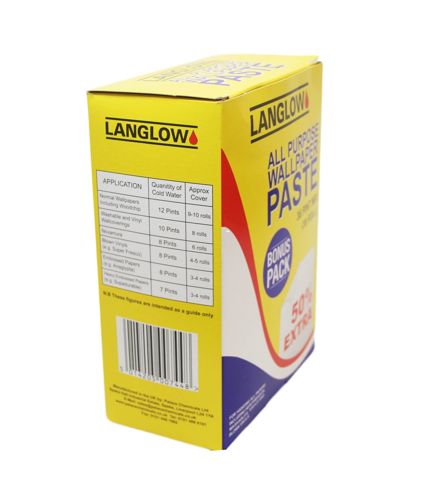 Langlow Classic All Purpose Wallpaper Paste 36 Pint Mix 0744 / 61-26