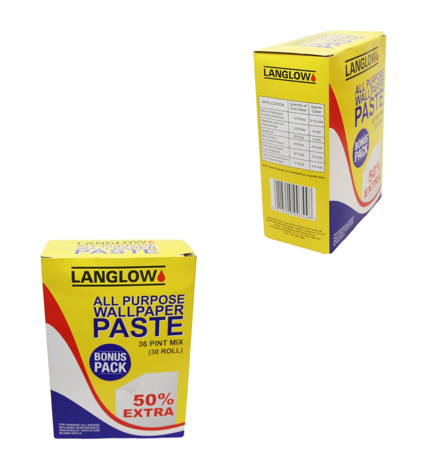 Langlow Classic All Purpose Wallpaper Paste 36 Pint Mix 0744 / 61-26