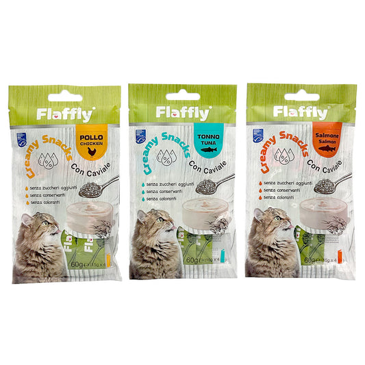 X10 Flaffly Creamy Snacks – Healthy Natural Cat Treats | No Added Sugar, Preservatives, Or Artificial Colors | Available In Salmon, Chicken Tuna With Caviar