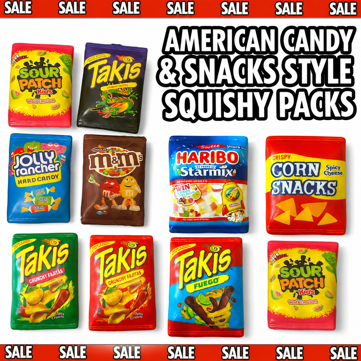 American Candy & Snacks Style Squishy Sensory Fidget Squish Toy