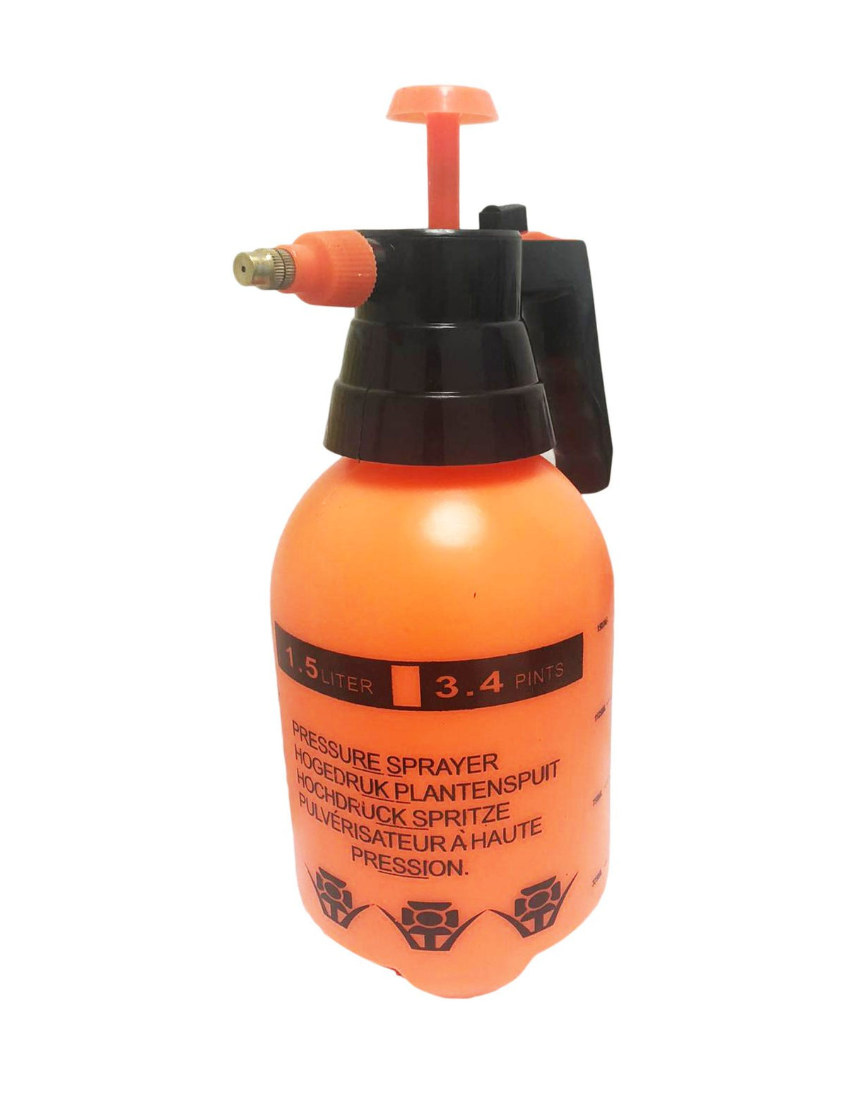 Plastic Water Pressure Outdoor Garden Plant Spray 1.5 Litre Orange