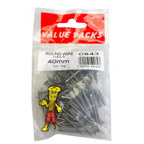 Value Pack Round Wire Nails 40mm 0843