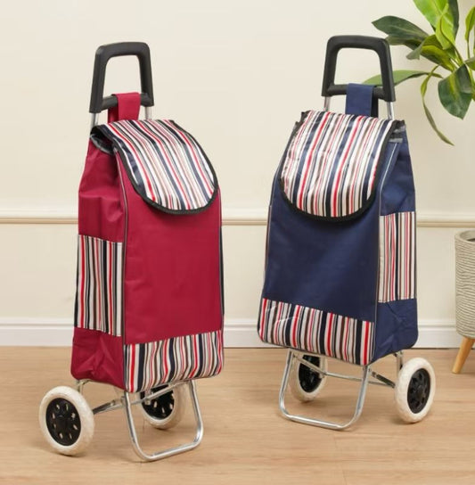 Shopping Trolley Solid Colour With Striped Pattern Assorted Colours