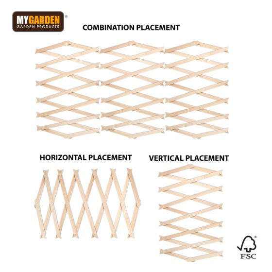 Garden Expanding Wooden Trellis Natural 180 X 30 Cm (Parcel Rate)