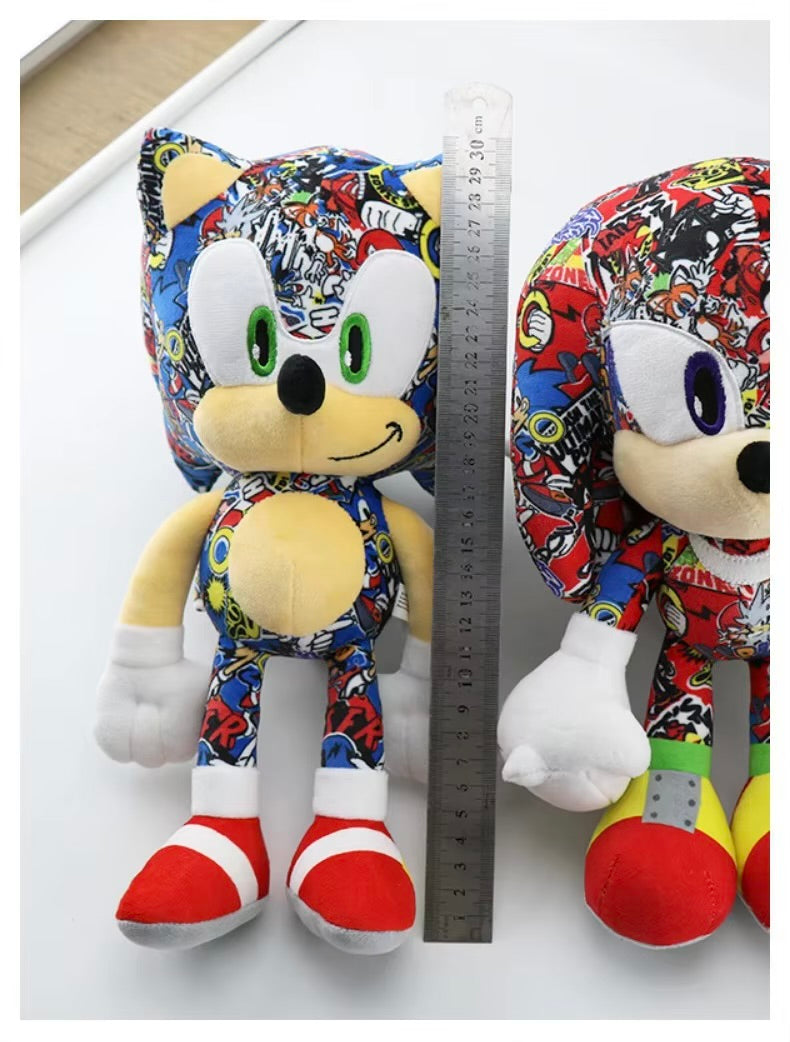 Limited Edition Graffiti Sticker Bomb Sonic Plush Stuffed Soft Toy - Knuckles