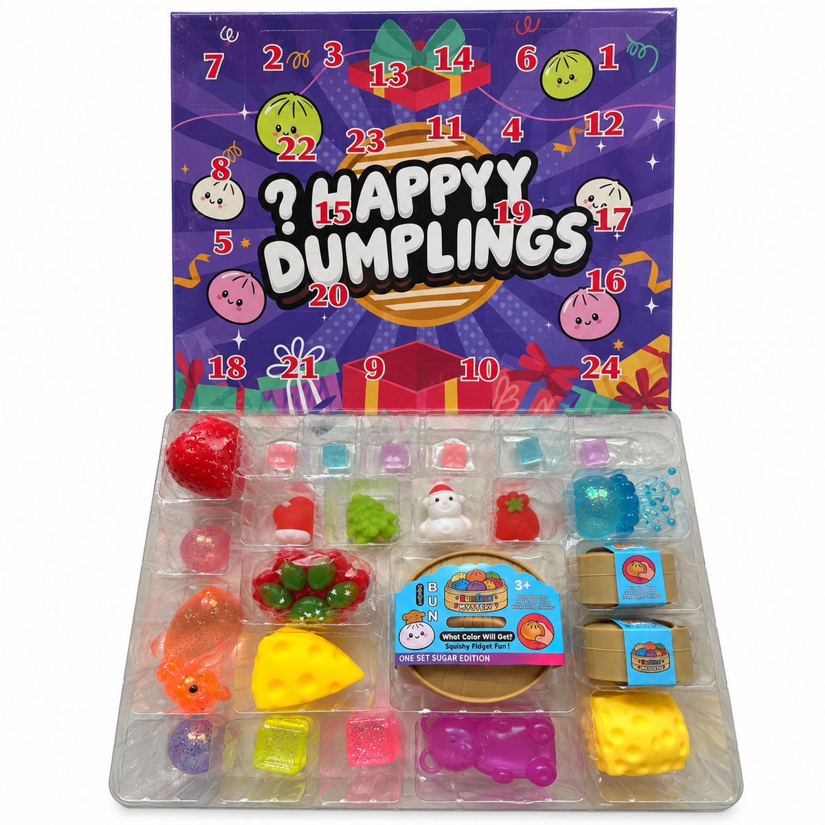 The Ultimate Super Squishy Advent Calendar - Purple Happy Dumplings Style