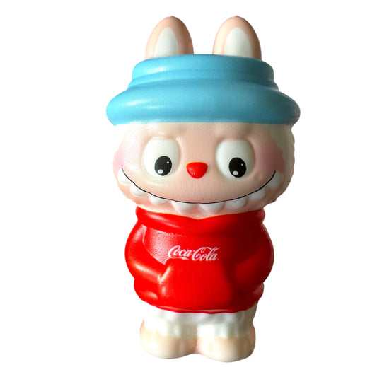 Labubu Style Limited Edition Coca Cola Squishy Stress Anxiety Relief Fidget Squish Toy - Red Hoody