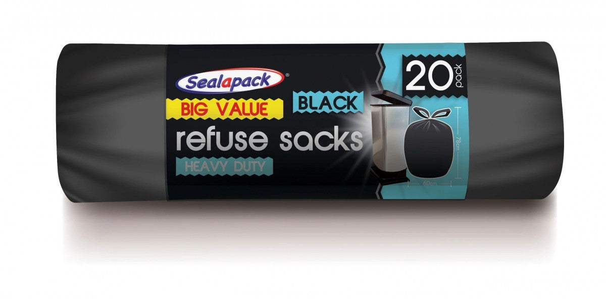 20 Pack Black Refuse Sacks - 20 Pack