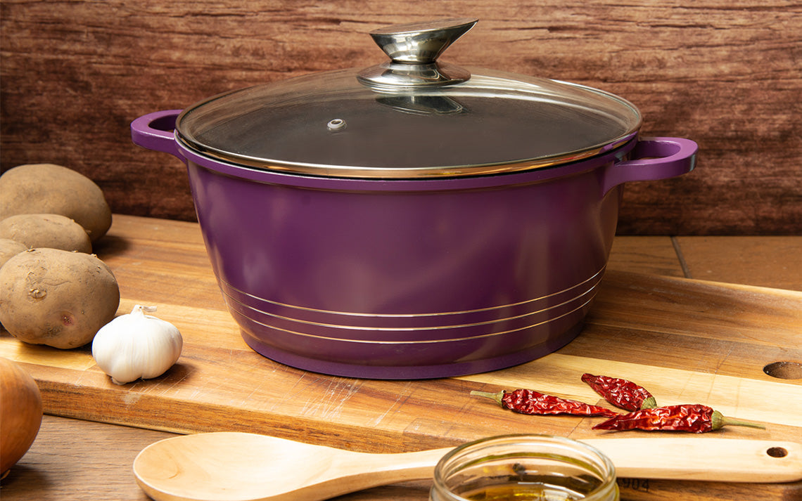 Durane Die Cast Stock Pot Set of 5 Purple 20 - 32 cm 9319