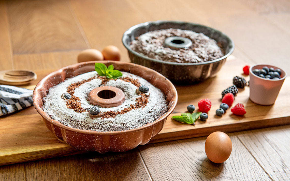 Round Ring Bundt Cake Baking Tin Mould 24 cm Speckled Grey 5408
