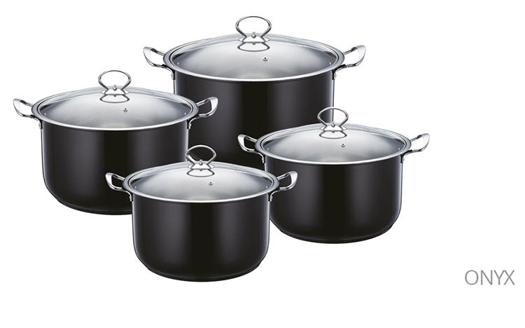 SQ Professional Gems Metallic Stockpot Set of 4 Onyx 2431
