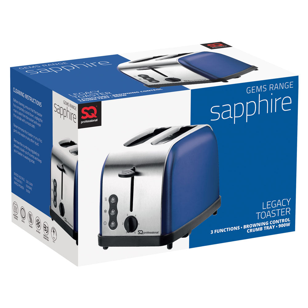 SQ Professional Gems Legacy 2 Slice Toaster 900W Sapphire 10085