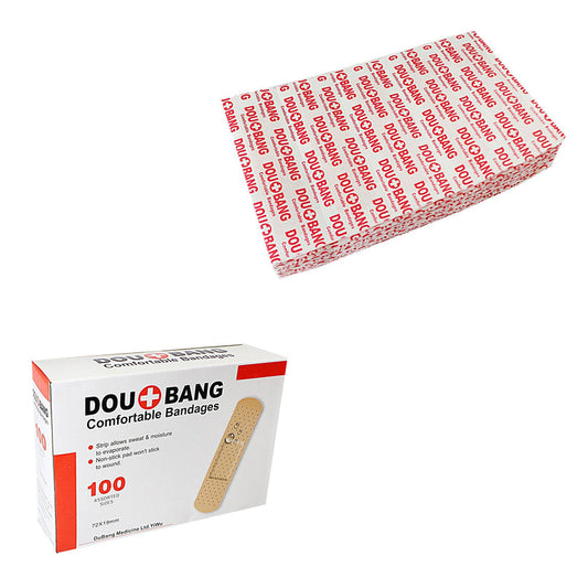 100 Piece Assorted Comfortable Bandages Different Sizes Moisture Control 9669