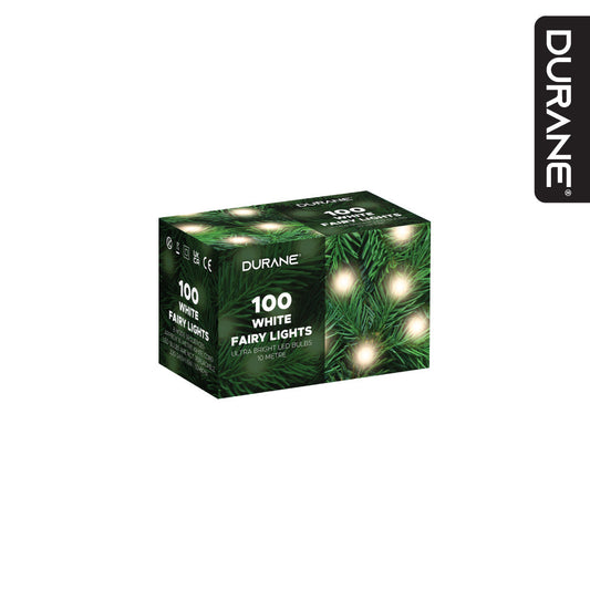Durane Led Fairy Light String White Wire 100 Bulbs White