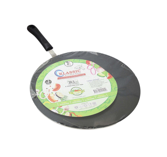 Classic Black Kitchen Tawa Quality Cookware Non Stick 2 Layer 30.5cm 102