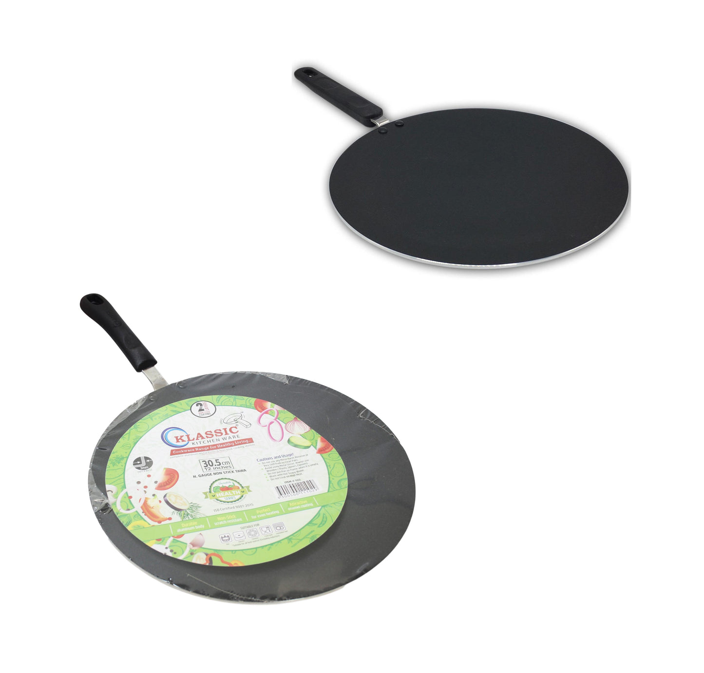 Classic Black Kitchen Tawa Quality Cookware Non Stick 2 Layer 30.5cm 102