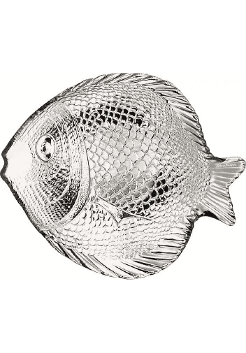 Marine Clear Glass Fish Style Shape Serving Plate 35 x 25 cm Pack of 1 10258