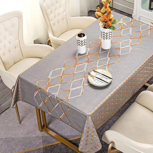 Durane Plastic Table Cover Roll Grey Orange White Pattern Design 1.37 x 20M De – 8335D