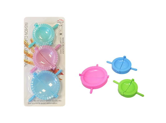 Plastic Dumpling Pastry Mould Maker Folder Set Of 3 Assorted Sizes And Colours