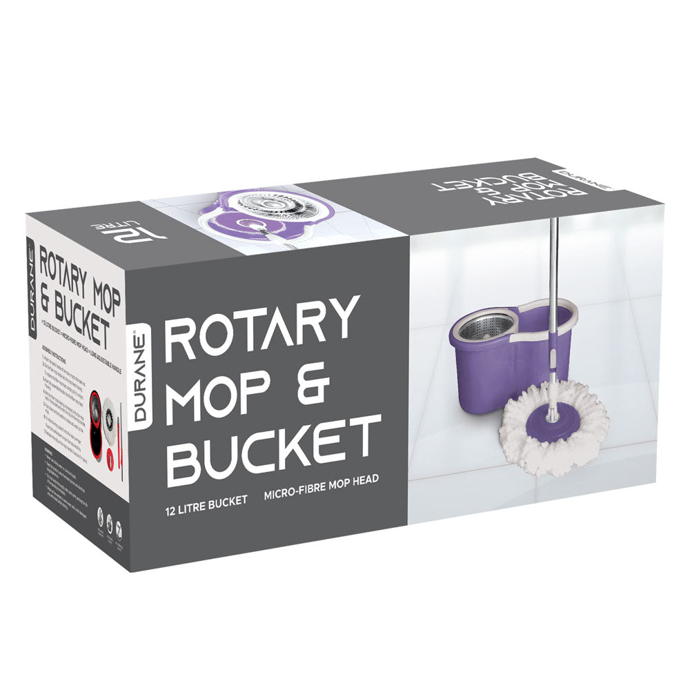 SQ Durane Rotary Mop & Bucket Set 12 Litre Purple 10484