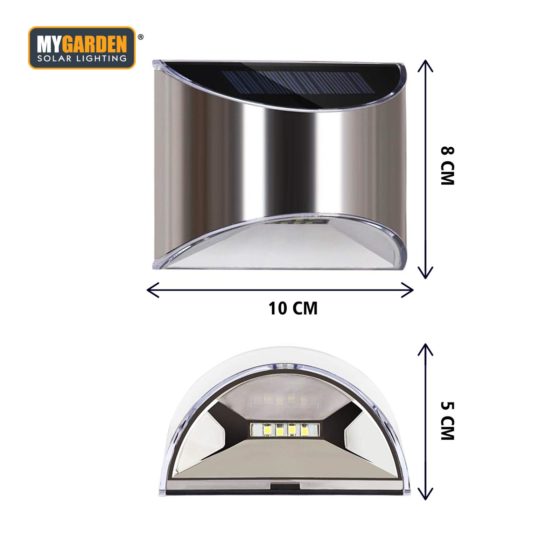 Garden Solar Powered Wall Light 2pk 10 x 8 x 5 cm 1048