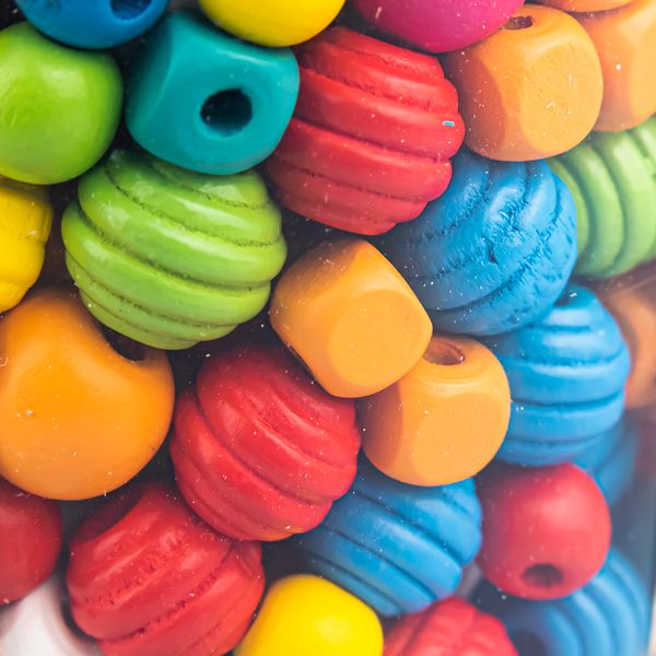 Wooden Craft Beads Jewellery Making Bucket