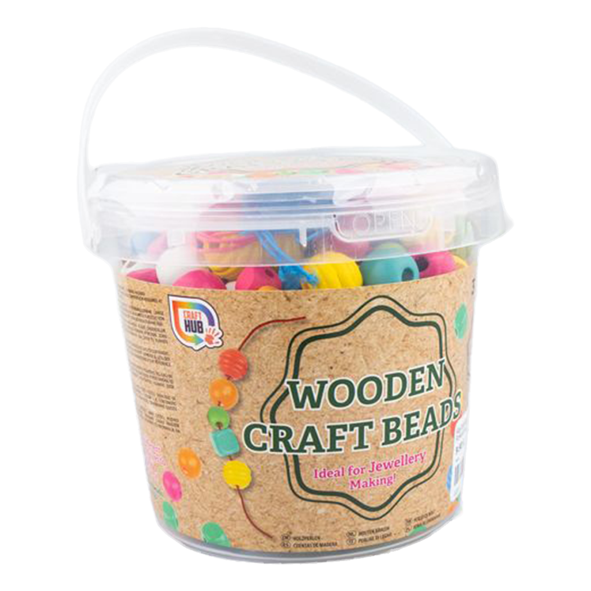 Wooden Craft Beads Jewellery Making Bucket