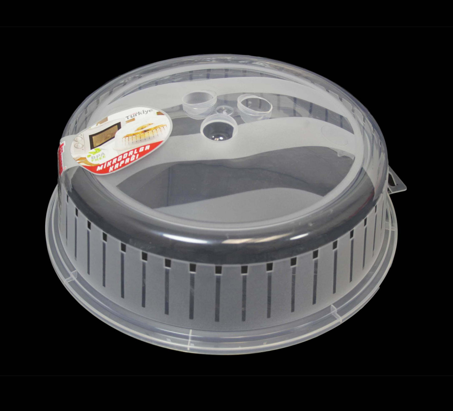 Plastic Microwave  Food Plate Cover with Vent 26cm D10506