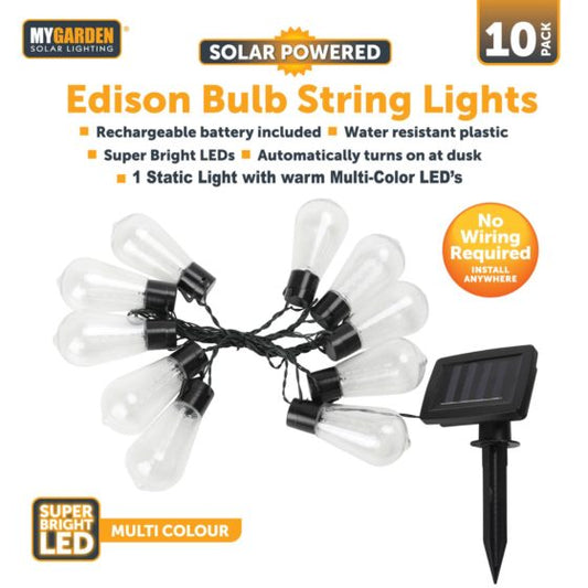 Garden Edison Bulb String Lights 10 Pack 2.25 Metre Multicolour Led