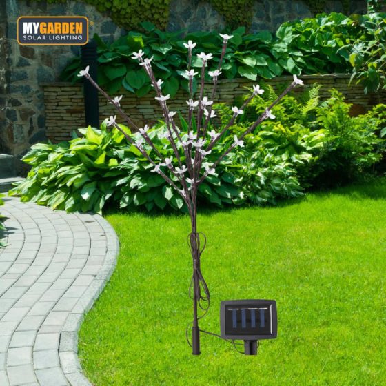 Garden Solar Powered Petal Lights Bright White 71cm 36 LED 1054