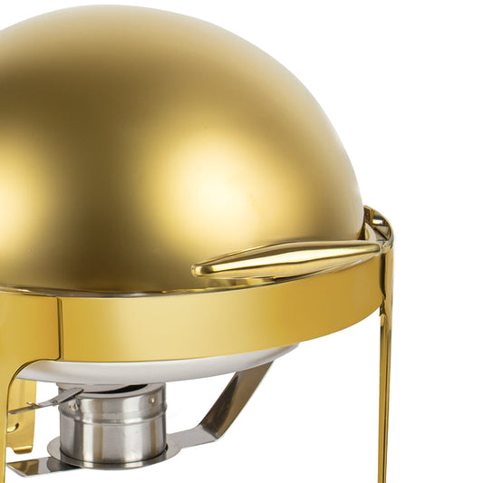 SQ Professional Banquet Chafing Dish with Roll Top Round Gold 6.5L 10855