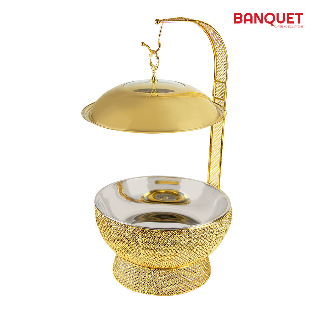 SQ Professional Banquet Ornate Chafing Dish with Lid Gold 8L 10858