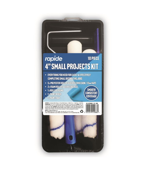 Rapide 4" Small Projects Paint Tray And Roller Set Kit