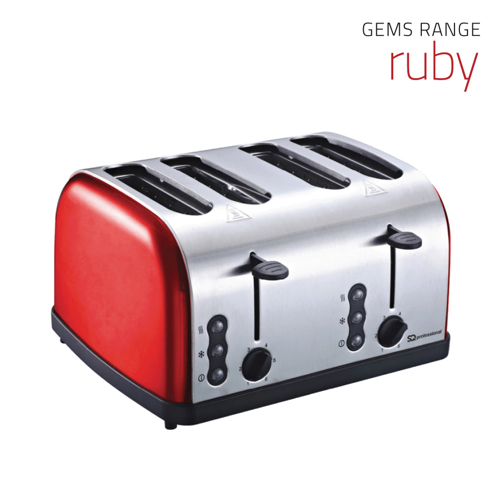 SQ Professional Gems Legacy 4 Slice Toaster 1500W Ruby 10961